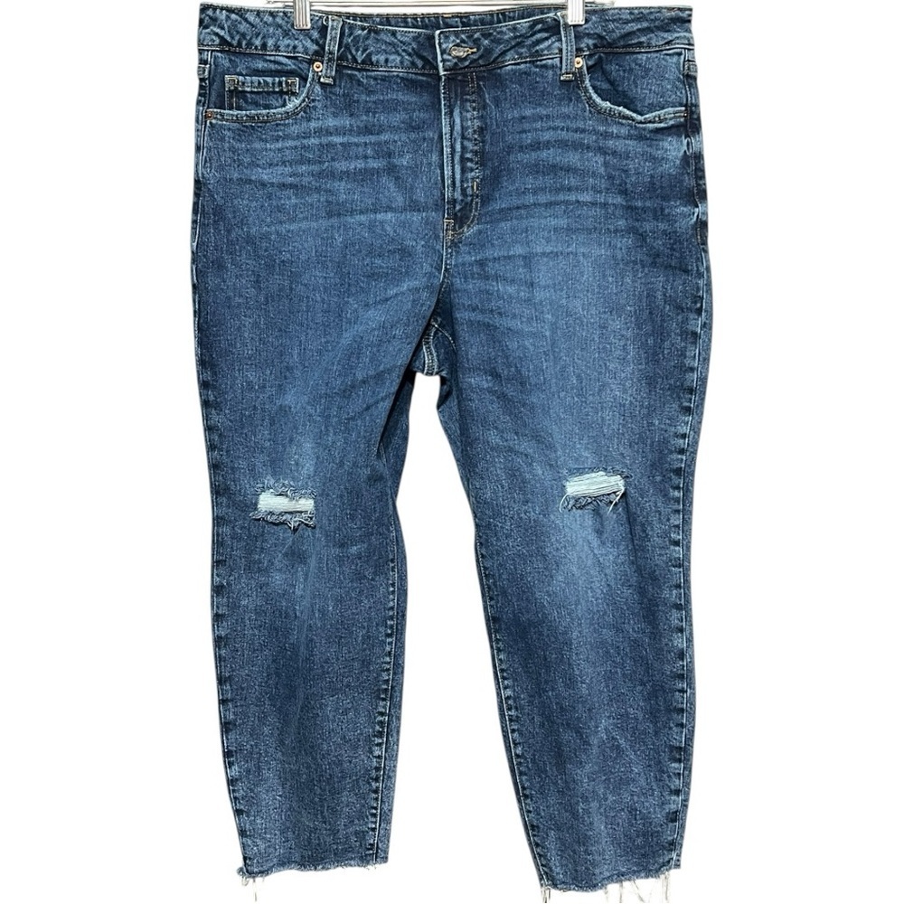 Old Navy O.G. Straight High-Waisted Jeans Size 20 Secret-Slim Pocket Frayed Hem